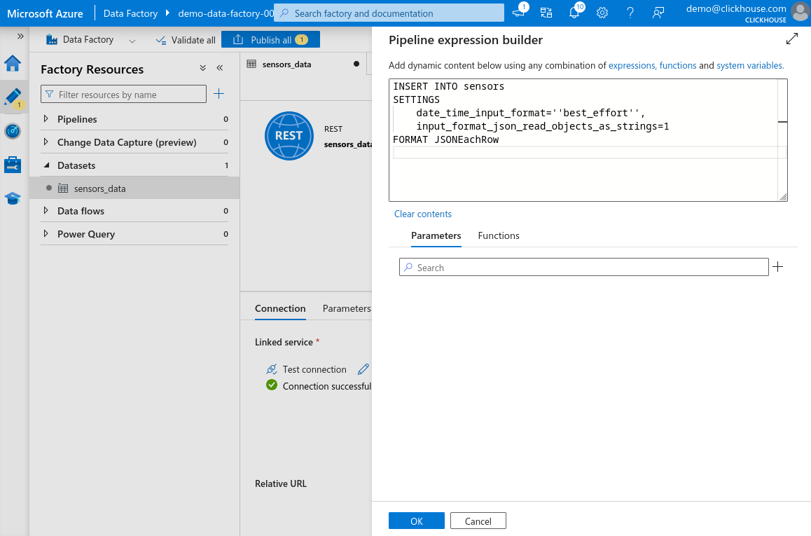 새 데이터셋 쿼리